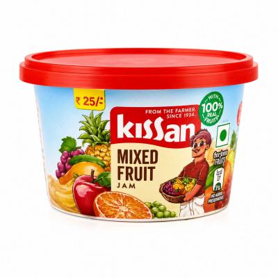 Kissan Mixed Fruit Jam, made from a blend of real fruits to give you a rich-90gm