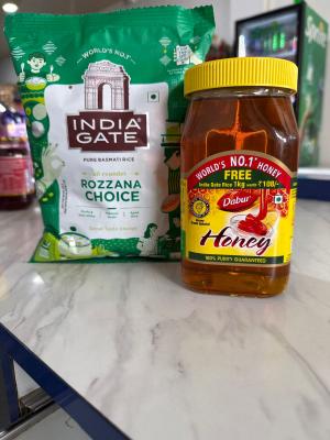 Dabur Honey 1kg + Free India Gate Basmati Rice 1kg Combo 🍯🍚