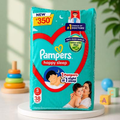 Pampers Happy Sleep Baby Diapers (S Size – 38 Pants)