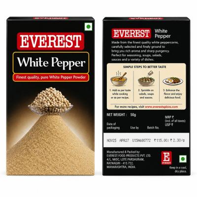 Everest White Pepper – Finest Quality Pure White Pepper Powder (50g)
