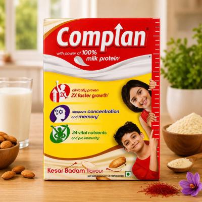 Complan Nutrition Drink | Kesar Badam Flavour | 100% Milk Protein | 200gm