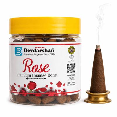 Devdarshan Rose Premium Incense Cone (100g)