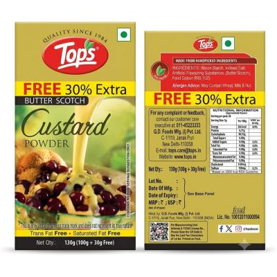 Tops Butter Scotch Custard Powder 130g