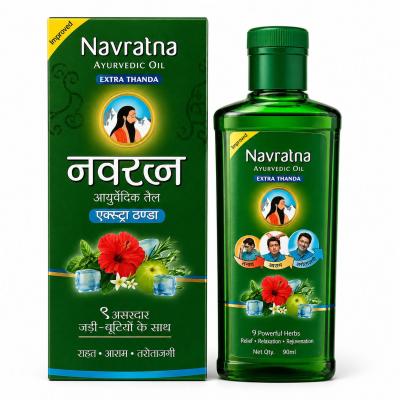 Navratna Ayurvedic Oil – Extra Thanda (90ml)