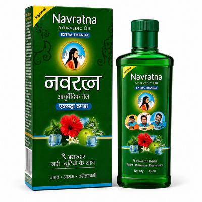 Navratna Ayurvedic Oil – Extra Thanda (45ml)
